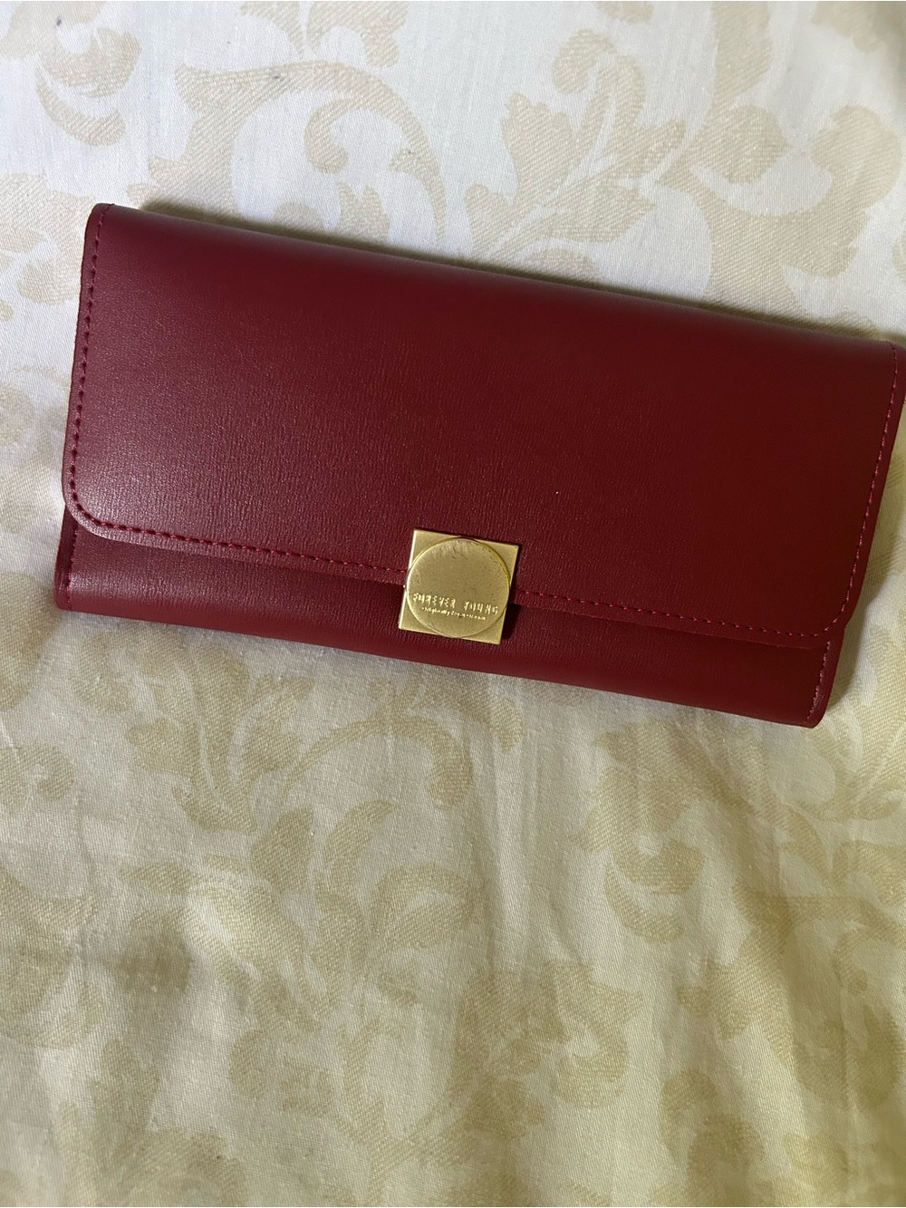 Forever Young Burgundy Wallet with Gold Accent